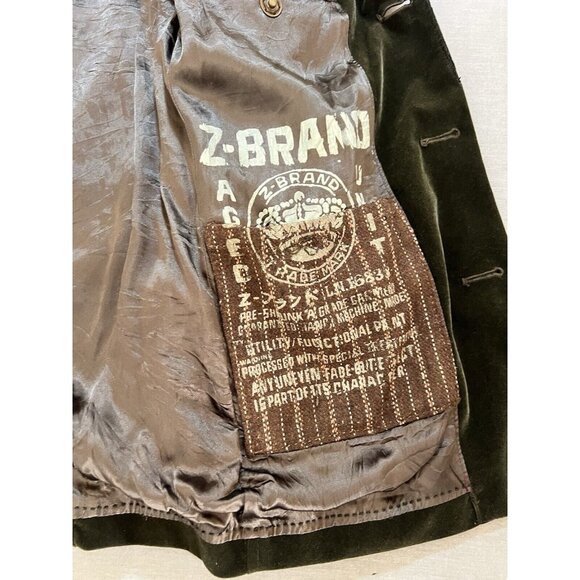 Z BRAND Jacket Blazer Men's Medium Brown Button Velour Sports Coat Rare. - Picture 7 of 12